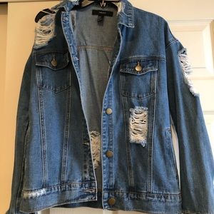 Forever 21 Super Distressed Jean Jacket
